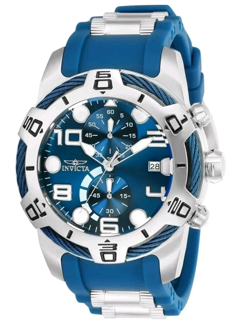 NEW ⌚️ Invicta Men's Blue Steel 24216 BOLT Tensile Chronograph Statement Watch
